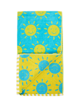 John Lewis Frugi Kids' Lagoon Cotton Sun Towel Blue/Multi- Buy online at McGrocer