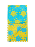 Frugi kids cotton sun towel in blue and multi, UK version
