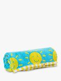 Frugi kids cotton sun towel in blue and multi, UK version