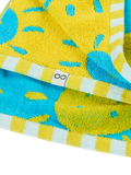 Frugi kids cotton sun towel in blue and multi, UK version