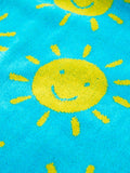 Frugi kids cotton sun towel in blue and multi, UK version