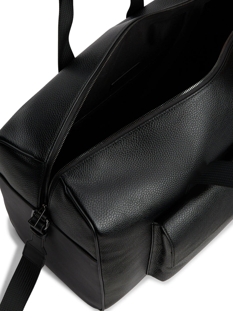 Tommy Hilfiger pebble grain flap pocket duffel bag black - British product