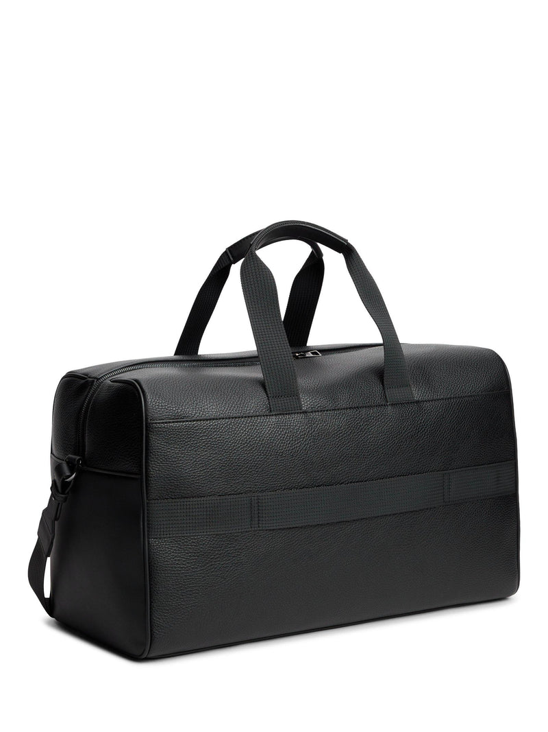 Tommy Hilfiger pebble grain flap pocket duffel bag black - British product