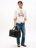 Tommy Hilfiger pebble grain flap pocket duffel bag black - British product