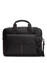 John Lewis Tommy Hilfiger Flap Pocket Pebble Grain Laptop Bag, Black- Buy online at McGrocer