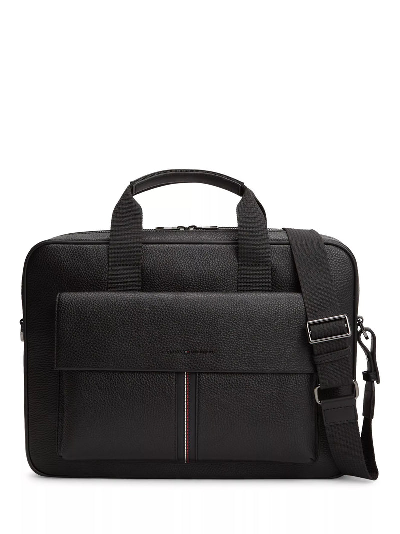 Tommy Hilfiger laptop bag black pebble grain - British product