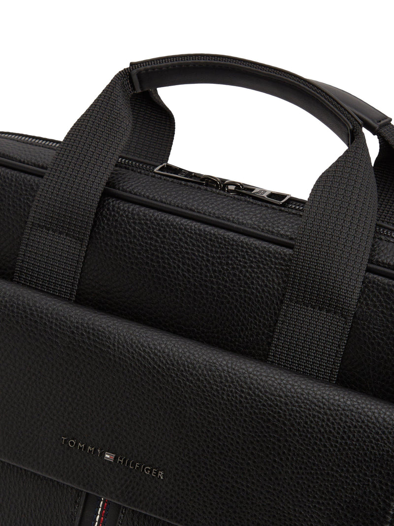 Tommy Hilfiger laptop bag black pebble grain - British product