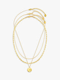 Orelia Waterproof LUXE coin multi-row chain necklace pale gold - British product