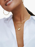 Orelia Waterproof LUXE coin multi-row chain necklace pale gold - British product