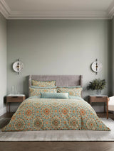 John Lewis Bedeck of Belfast Addison Gold Teal Duvet Cover Set Double- Buy online at McGrocer