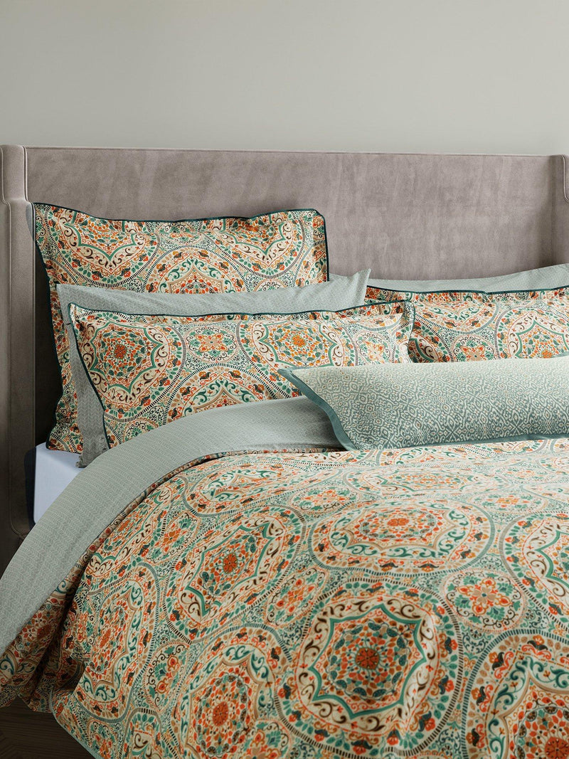 Bedeck of Belfast duvet cover set gold teal double size, imported from the UK