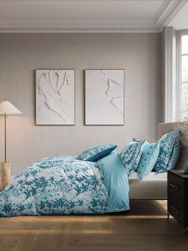 Bedeck of Belfast Meiko duvet cover set teal silver (British brand)