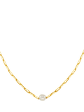 Orelia freshwater pearl chain link necklace gold (British brand)