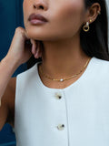 Orelia freshwater pearl chain link necklace gold (British brand)