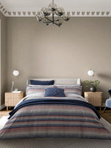 John Lewis Bedeck of Belfast Stafford Duvet Cover Set, Navy Red, Super King Size- Buy online at McGrocer