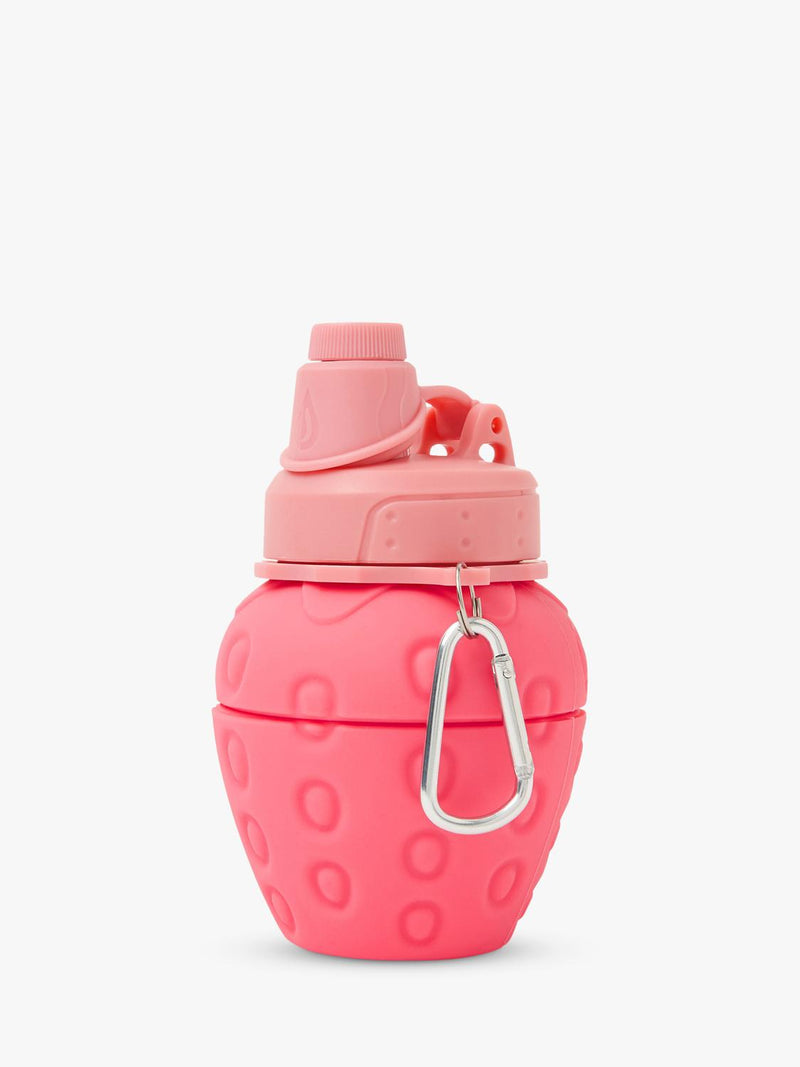 Angels by Accessorize collapsible strawberry water bottle 600ml pink (British brand)