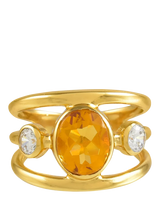 John Lewis Shyla Gigi Open Band Crystal Ring, Citrine Gold- Buy online at McGrocer