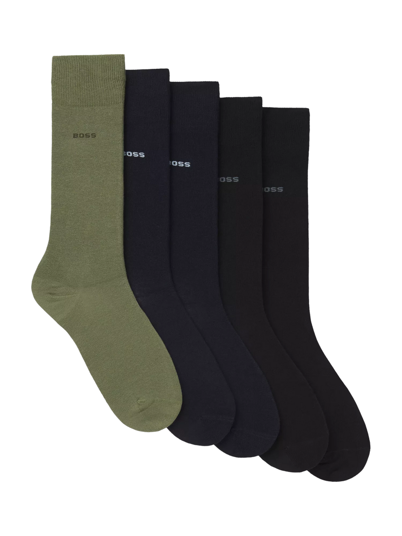 BOSS cotton blend crew socks pack of 5 multi, UK version