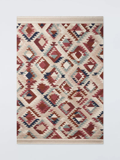 John Lewis John Lewis Zafira Kelim Flatweave Wool Rich Rug, Multi 180 x 120cm- Buy online at McGrocer