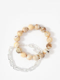 Mint Velvet beaded and chain layered bracelet 16cm, imported from the UK