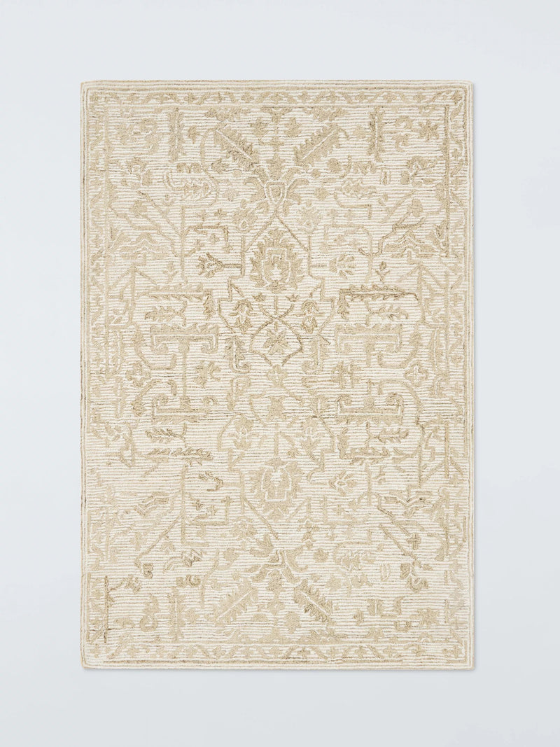John Lewis Genevieve Wool Rug, Natural, L180 x W120cm