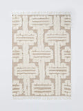 John Lewis Jazz hand knotted pure wool shaggy rug white grey 120x180cm (British brand)