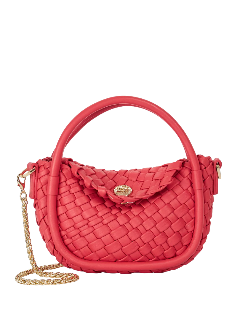 Dune London micro bag in pink with woven texture (British brand)