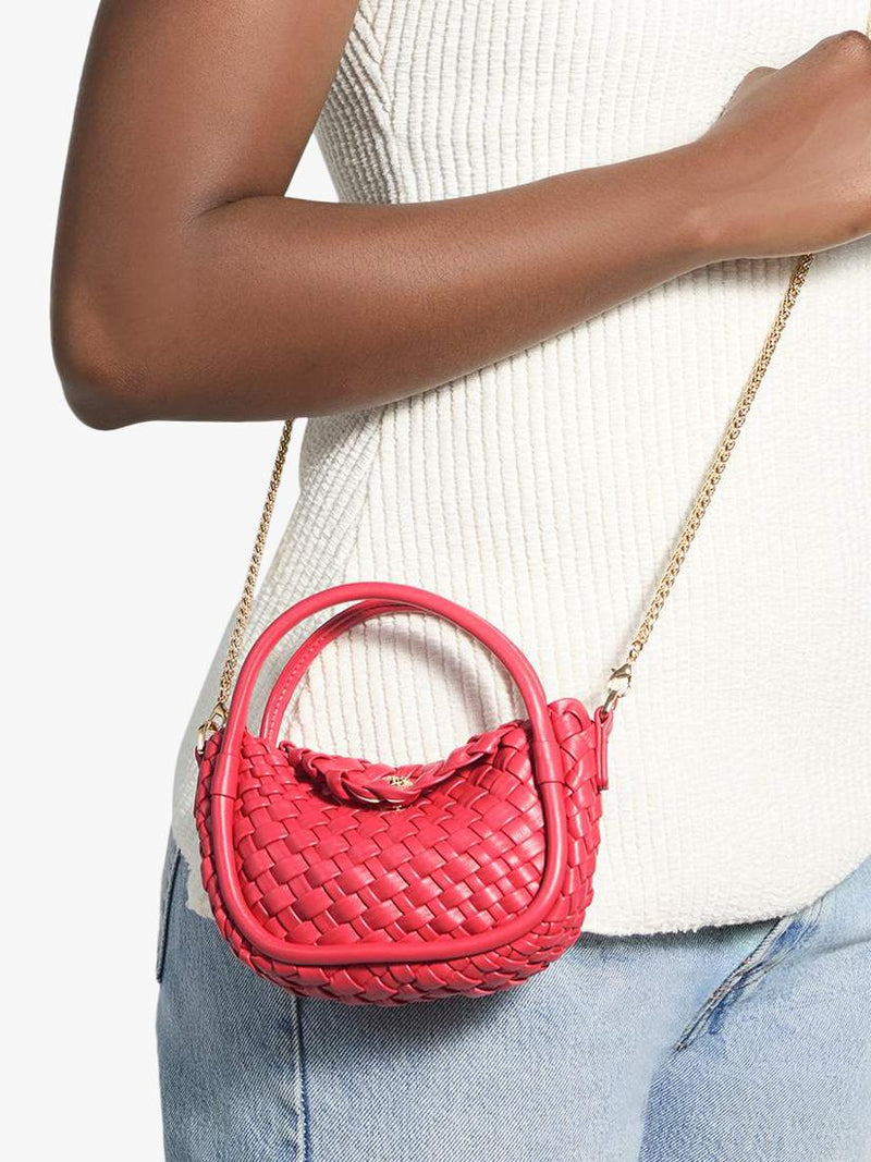Dune London micro bag in pink with woven texture (British brand)