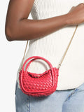 Dune London micro bag in pink with woven texture (British brand)