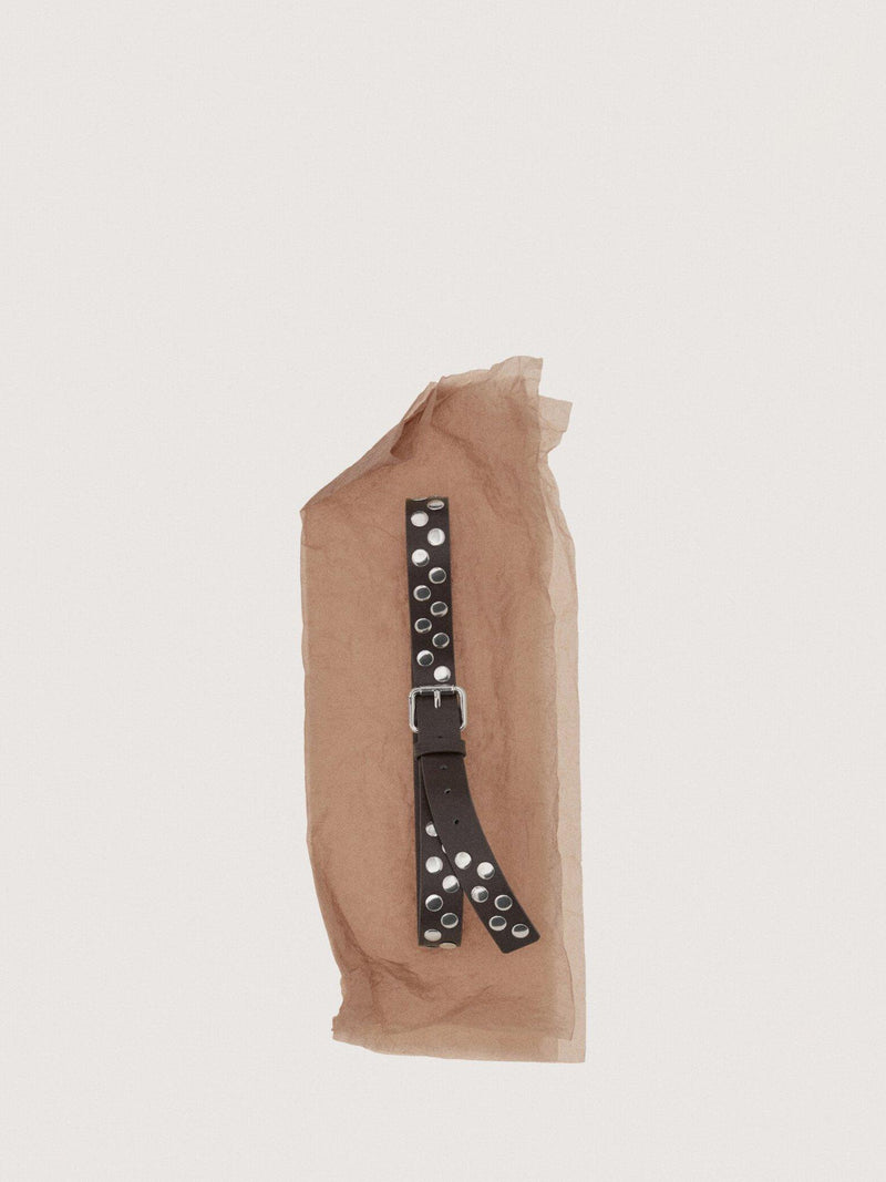Mango studded belt in chocolate colour - British product