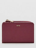 Mango Bordeaux coin pouch with zip and press stud, UK version