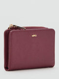 Mango Bordeaux coin pouch with zip and press stud, UK version