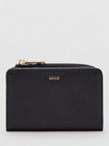 Mango coin pouch black lined with zip and press stud - British product