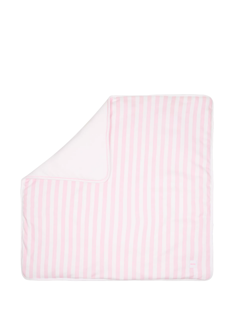 HUGO BOSS Baby Logo Stripe Baby Blanket
