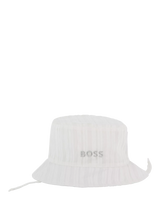 John Lewis HUGO BOSS Baby Frill Edge Bucket Hat, White- Buy online at McGrocer