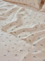 John Lewis Piglet in Bed Posy Bud Linen Blend Flat Sheet King Size- Buy online at McGrocer
