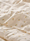 Piglet in Bed Posy Bud Linen Blend Flat Sheet King Size