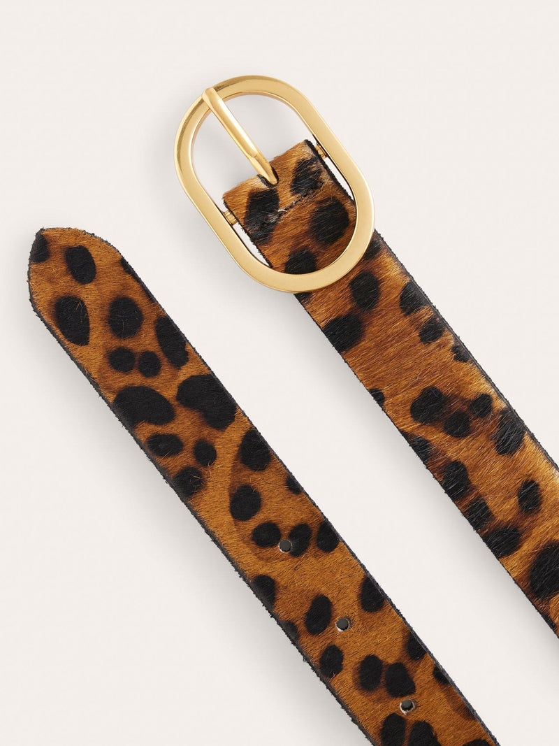 Boden leopard print pure leather belt multi - British product