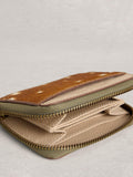 White Stuff Celia Deer leather card holder brown green - British product