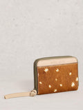 White Stuff Celia Deer leather card holder brown green - British product