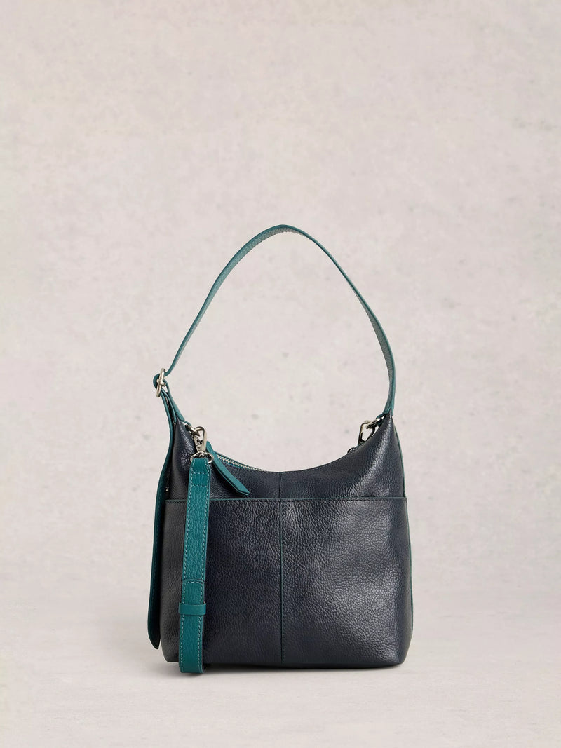 White Stuff leather mini handbag midnight blue (British brand)
