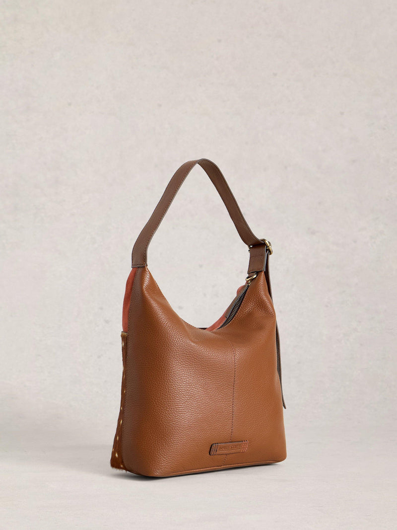 White Stuff Sophia suede crossbody bag brown pink - British product