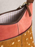 White Stuff Sophia suede crossbody bag brown pink - British product