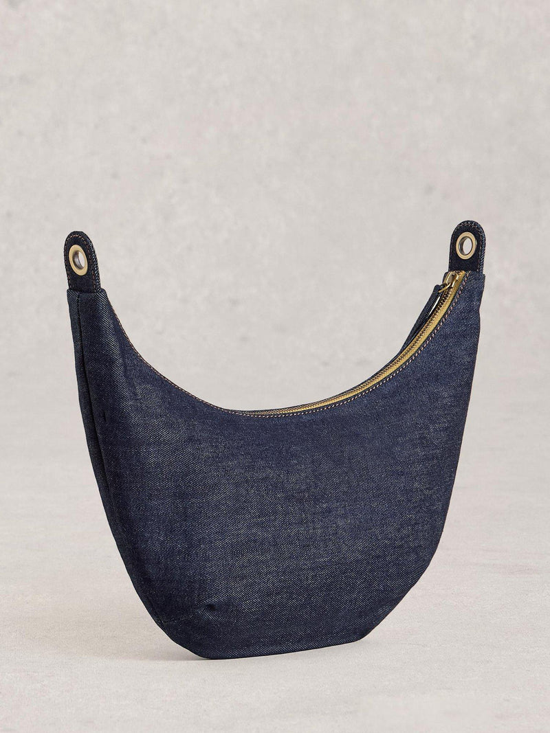 White Stuff navy denim sling bag, UK version