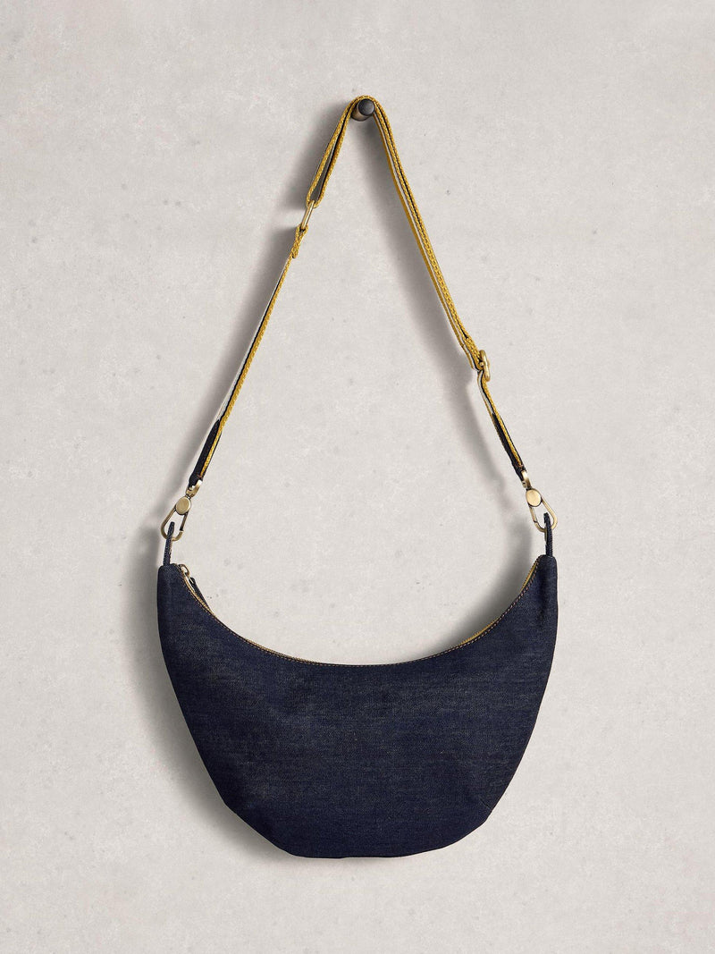 White Stuff navy denim sling bag, UK version
