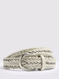 Moss Leather Woven Belt