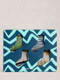 White Stuff socks cycle stripe blue multi pack of 4, imported from the UK