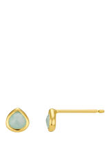 John Lewis Orelia LUXE Semi-Precious Amazonite Stud Earrings in 18ct Gold Plate- Buy online at McGrocer