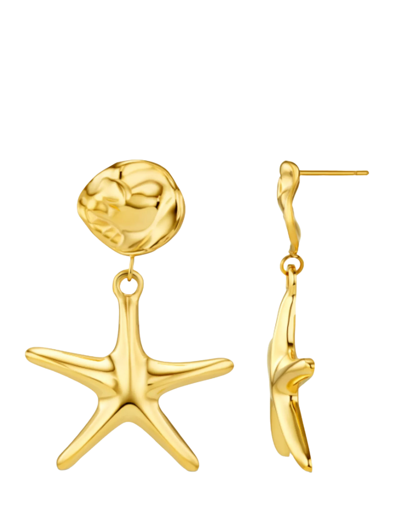 Orelia starfish drop earrings gold plated (British brand)