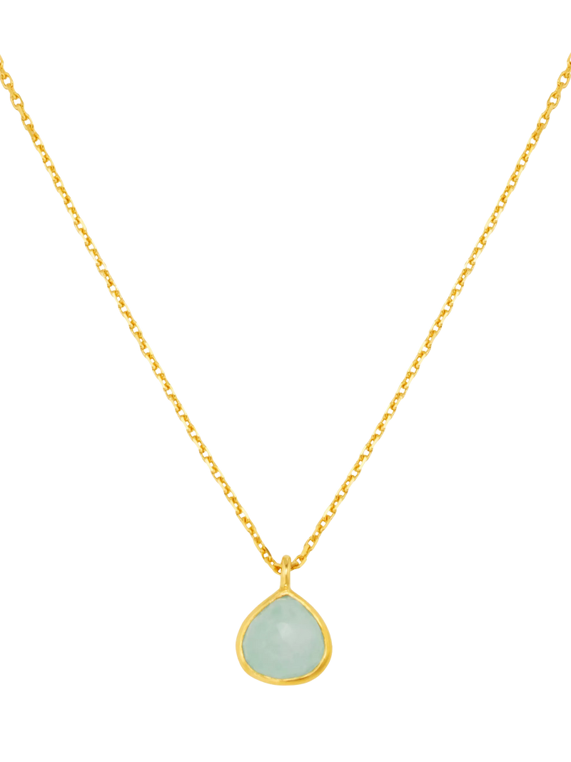 Orelia Amazonite pendant necklace 18ct gold plated - British product